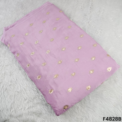 Zari Sequins Work Chinon Chiffon Fabric- F4828